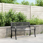 vidaXL Gartenbank Schwarz 120 cm Stahl