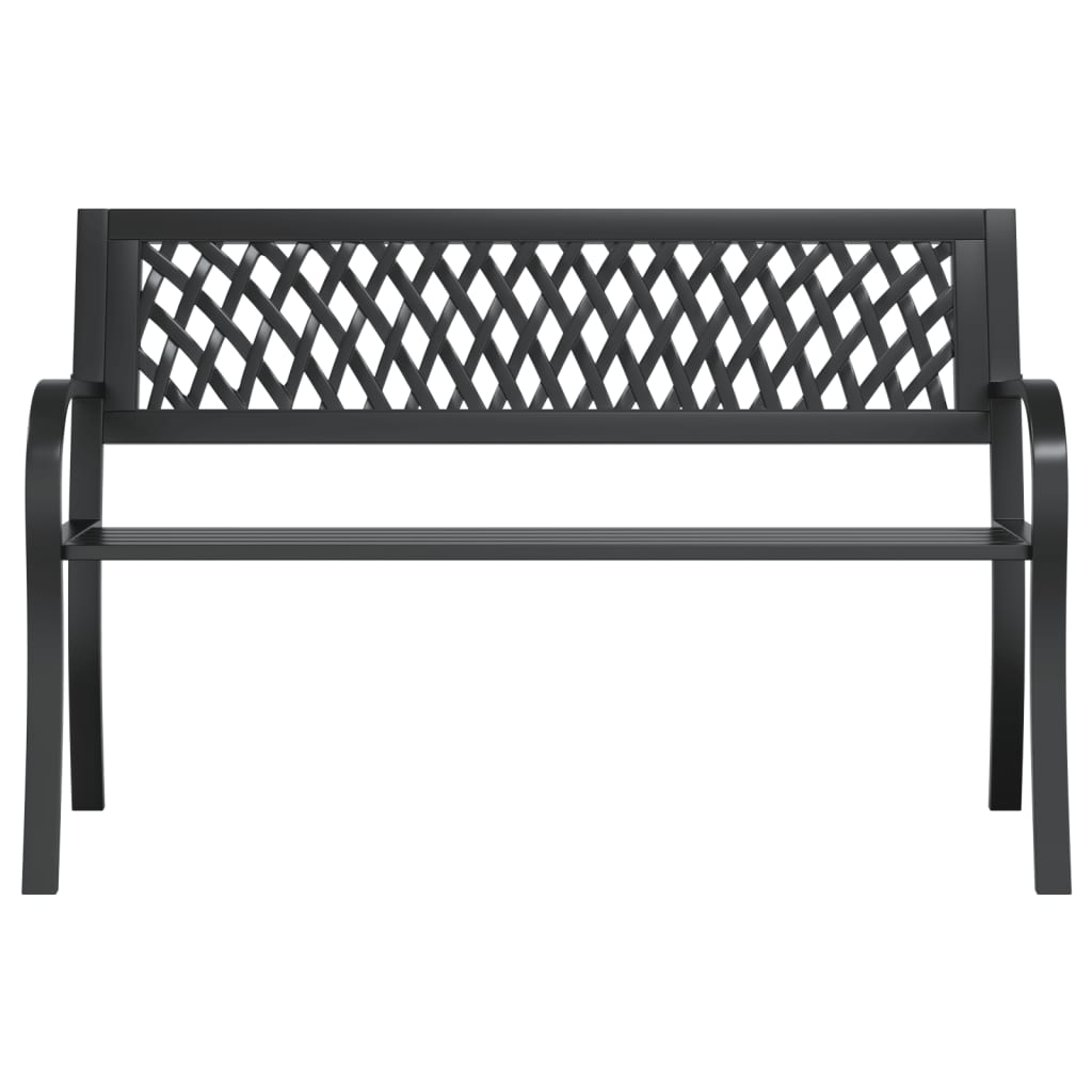 vidaXL Gartenbank Schwarz 120 cm Stahl