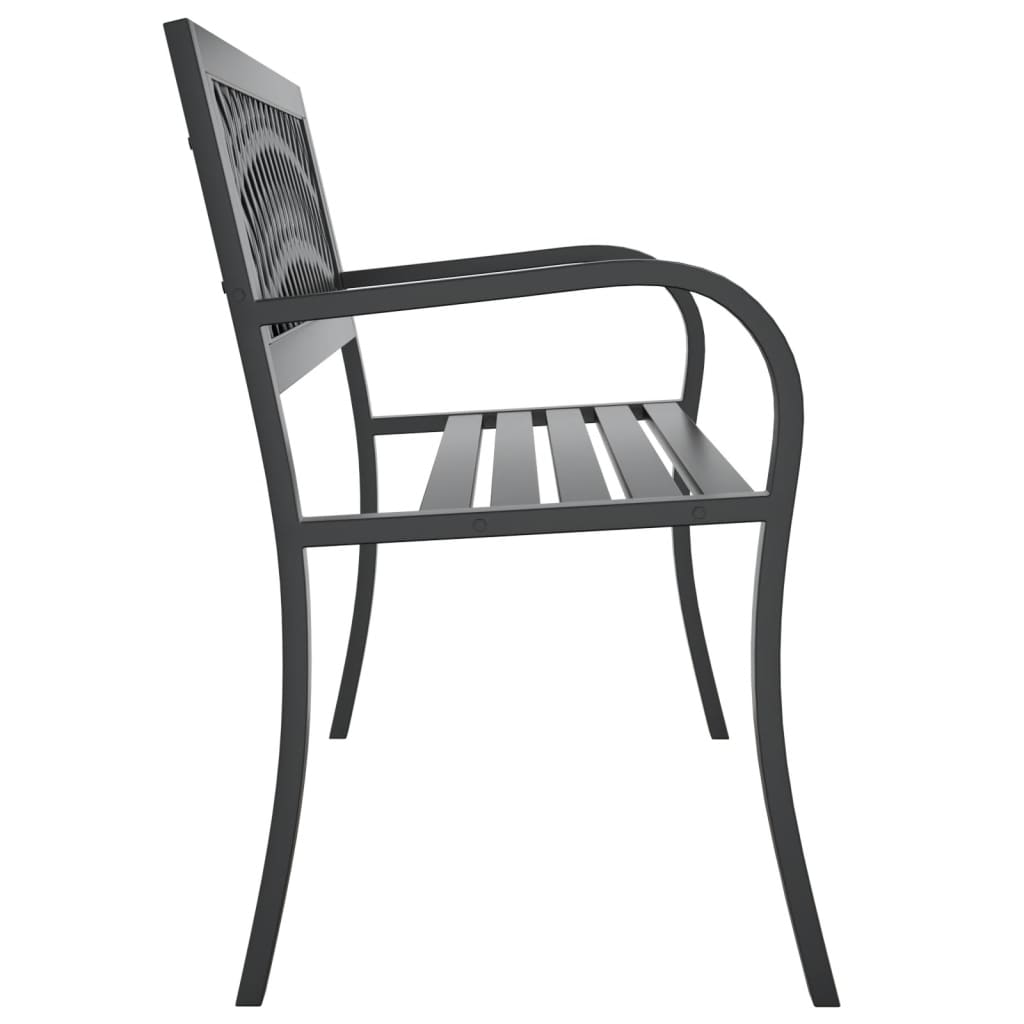 vidaXL Gartenbank Schwarz 120 cm Stahl