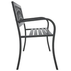 vidaXL Gartenbank Schwarz 120 cm Stahl