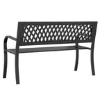 vidaXL Gartenbank Schwarz 120 cm Stahl