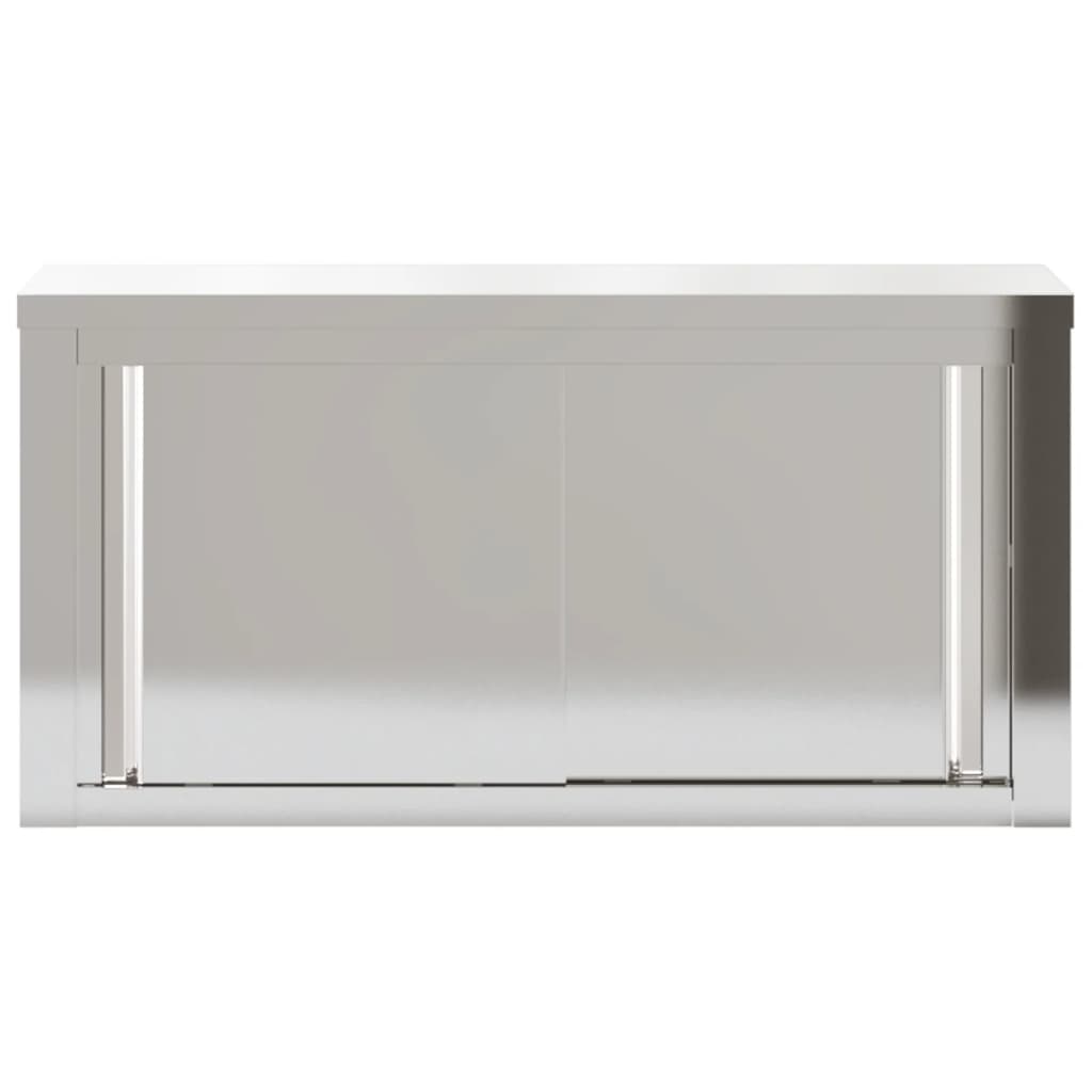 vidaXL Küchen-Wandschrank mit Schiebetüren Edelstahl