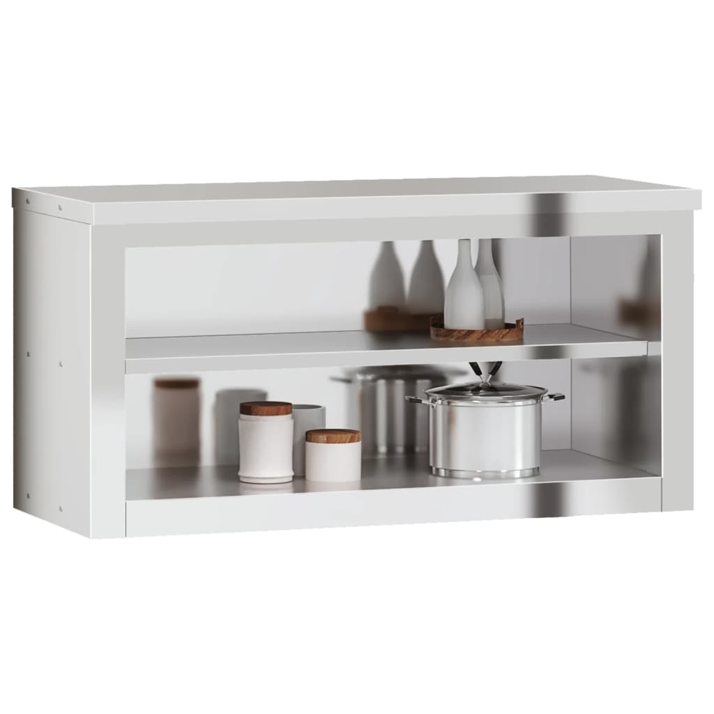 vidaXL Küchen-Wandschrank mit Ablage Edelstahl