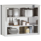 vidaXL Küchen-Wandschrank mit Ablagen Edelstahl