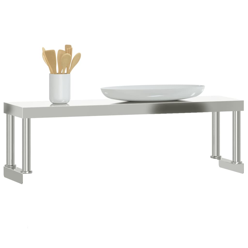 vidaXL Aufsatzboard für Küchentisch 110x30x35 cm Edelstahl