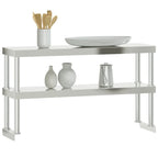 vidaXL Aufsatzboard für Küchentisch 2 Ablagen 110x30x65 cm Edelstahl