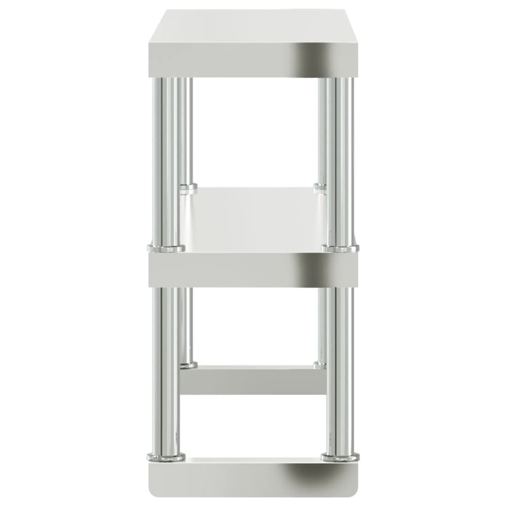 vidaXL Aufsatzboard für Küchentisch 2 Ablagen 110x30x65 cm Edelstahl