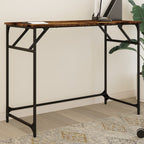 vidaXL Schreibtisch Räuchereiche 100x45x76 cm Holzwerkstoff und Stahl