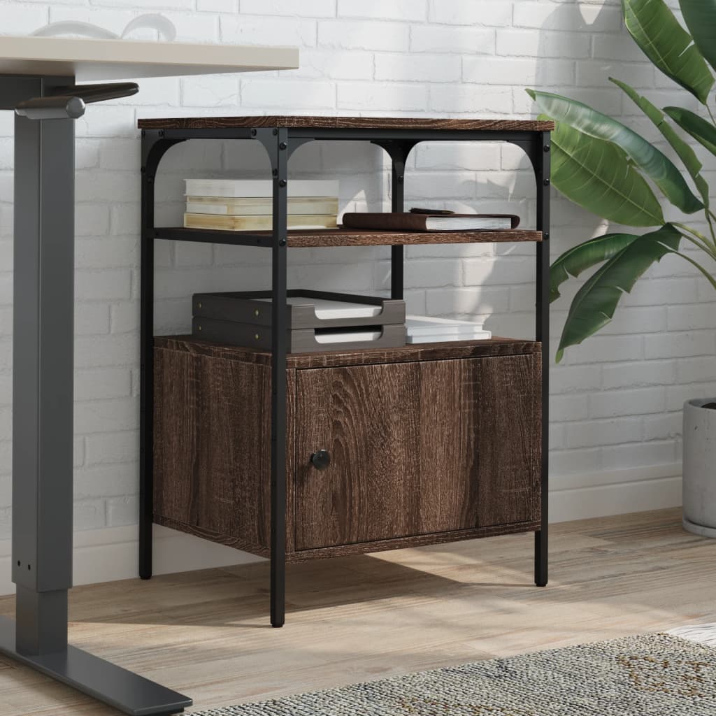 vidaXL Druckerständer 3 Ablagen Braun Eichen-Optik 50x40x76 cm