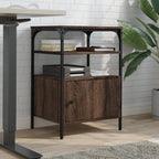 vidaXL Druckerständer 3 Ablagen Braun Eichen-Optik 50x40x76 cm
