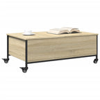 vidaXL Couchtisch mit Rollen Sonoma-Eiche 91x55x34 cm Holzwerkstoff
