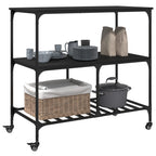 vidaXL Küchenwagen Schwarz 100x50x95 cm Holzwerkstoff