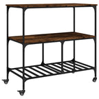 vidaXL Küchenwagen Räuchereiche 100x50x95 cm Holzwerkstoff