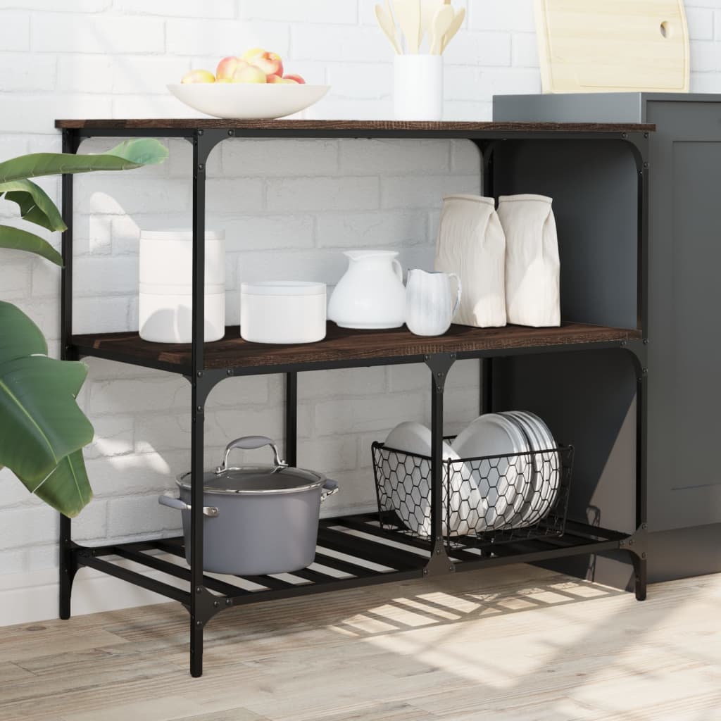 vidaXL Küchenwagen Braun Eichen-Optik 100x50x95 cm Holzwerkstoff