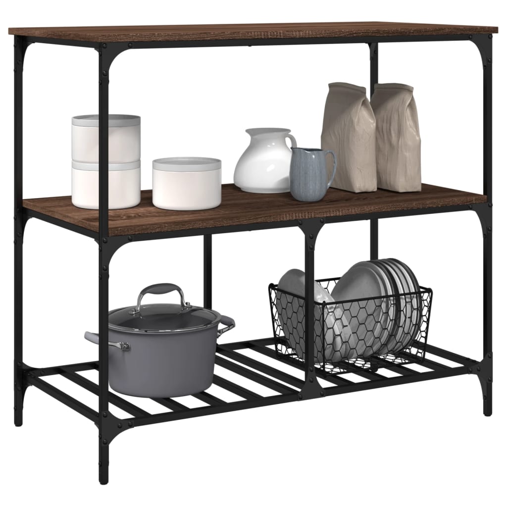 vidaXL Küchenwagen Braun Eichen-Optik 100x50x95 cm Holzwerkstoff