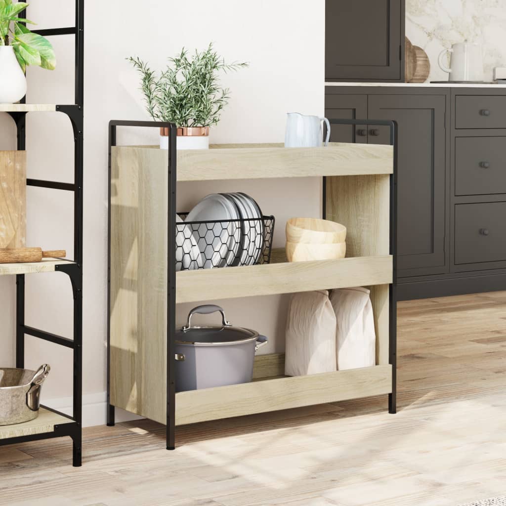 vidaXL Küchenwagen Sonoma-Eiche 70x30x82 cm Holzwerkstoff