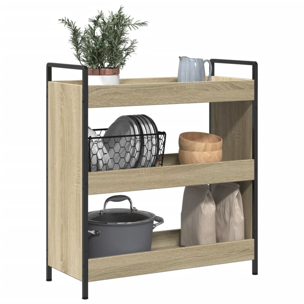 vidaXL Küchenwagen Sonoma-Eiche 70x30x82 cm Holzwerkstoff