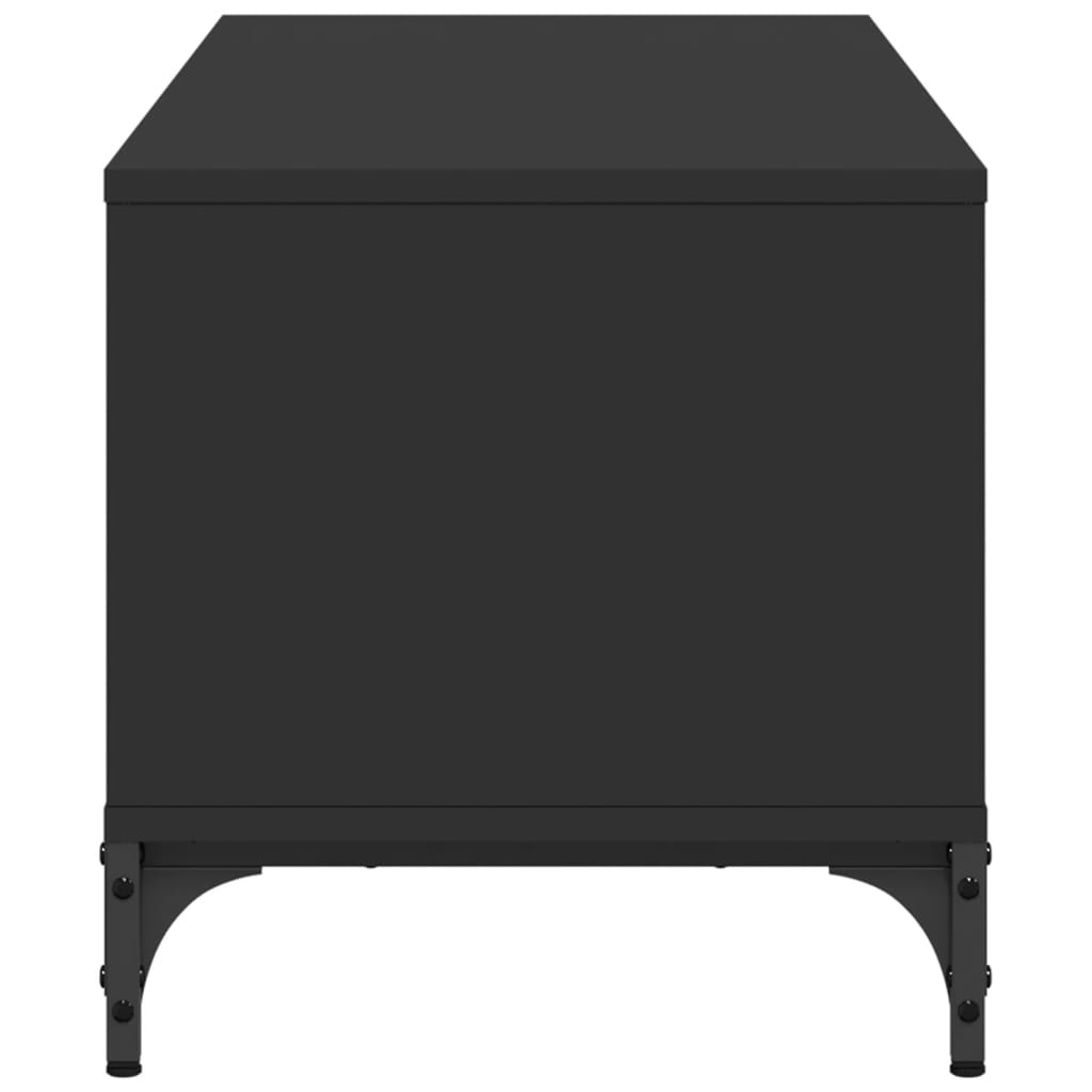 vidaXL TV-Schrank Schwarz 102x40x41 cm Holzwerkstoff und Stahl