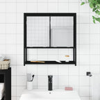 vidaXL Bad-Spiegelschrank Schwarz 60x16x60 cm Holzwerkstoff