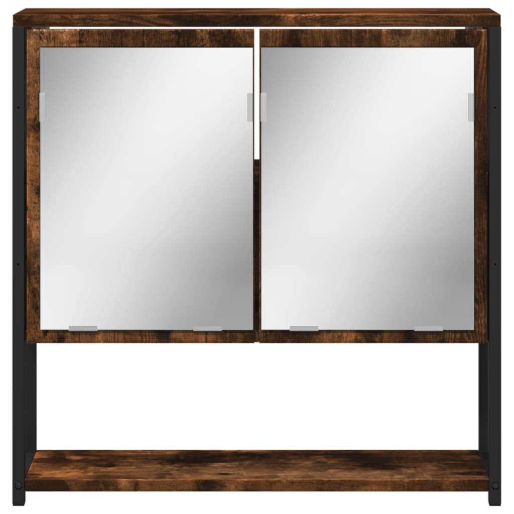 vidaXL Bad-Spiegelschrank Räuchereiche 60x16x60 cm Holzwerkstoff