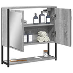 vidaXL Bad-Spiegelschrank Grau Sonoma 60x16x60 cm Holzwerkstoff
