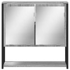 vidaXL Bad-Spiegelschrank Grau Sonoma 60x16x60 cm Holzwerkstoff