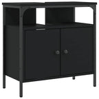vidaXL Waschbeckenunterschrank Schwarz 60x30x60 cm Holzwerkstoff
