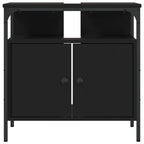 vidaXL Waschbeckenunterschrank Schwarz 60x30x60 cm Holzwerkstoff