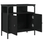 vidaXL Waschbeckenunterschrank Schwarz 60x30x60 cm Holzwerkstoff