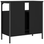 vidaXL Waschbeckenunterschrank Schwarz 60x30x60 cm Holzwerkstoff