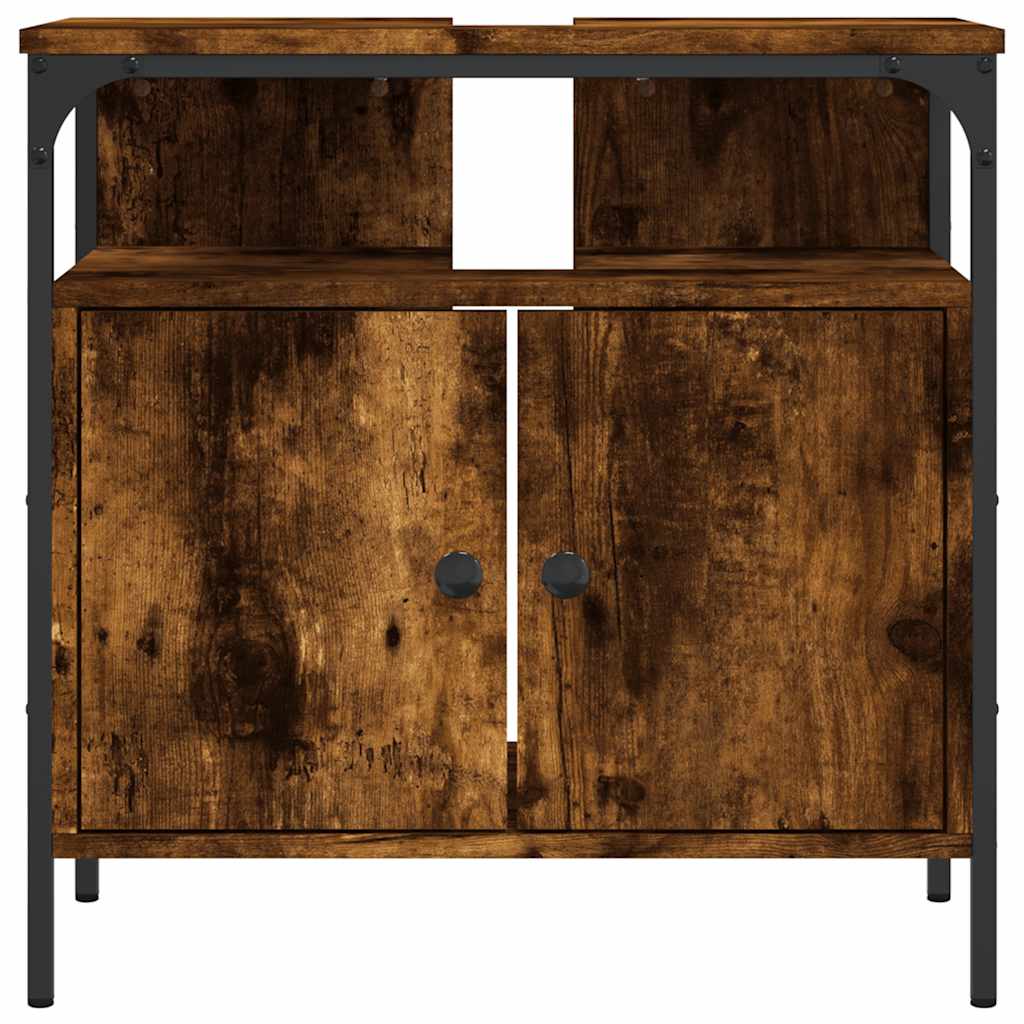 vidaXL Waschbeckenunterschrank Räuchereiche 60x30x60 cm Holzwerkstoff