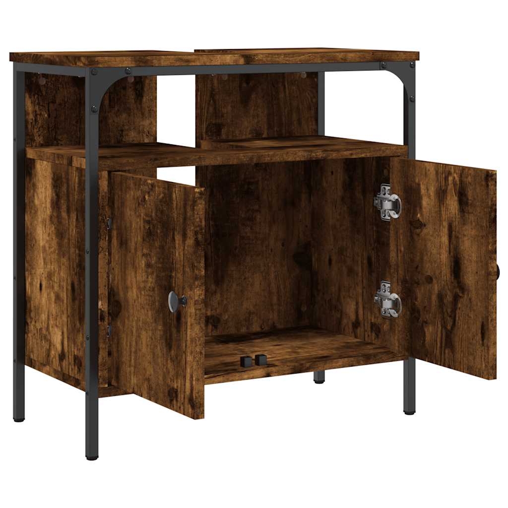 vidaXL Waschbeckenunterschrank Räuchereiche 60x30x60 cm Holzwerkstoff