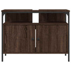 vidaXL Waschbeckenunterschrank Braun Eiche 80x30x60 cm Holzwerkstoff