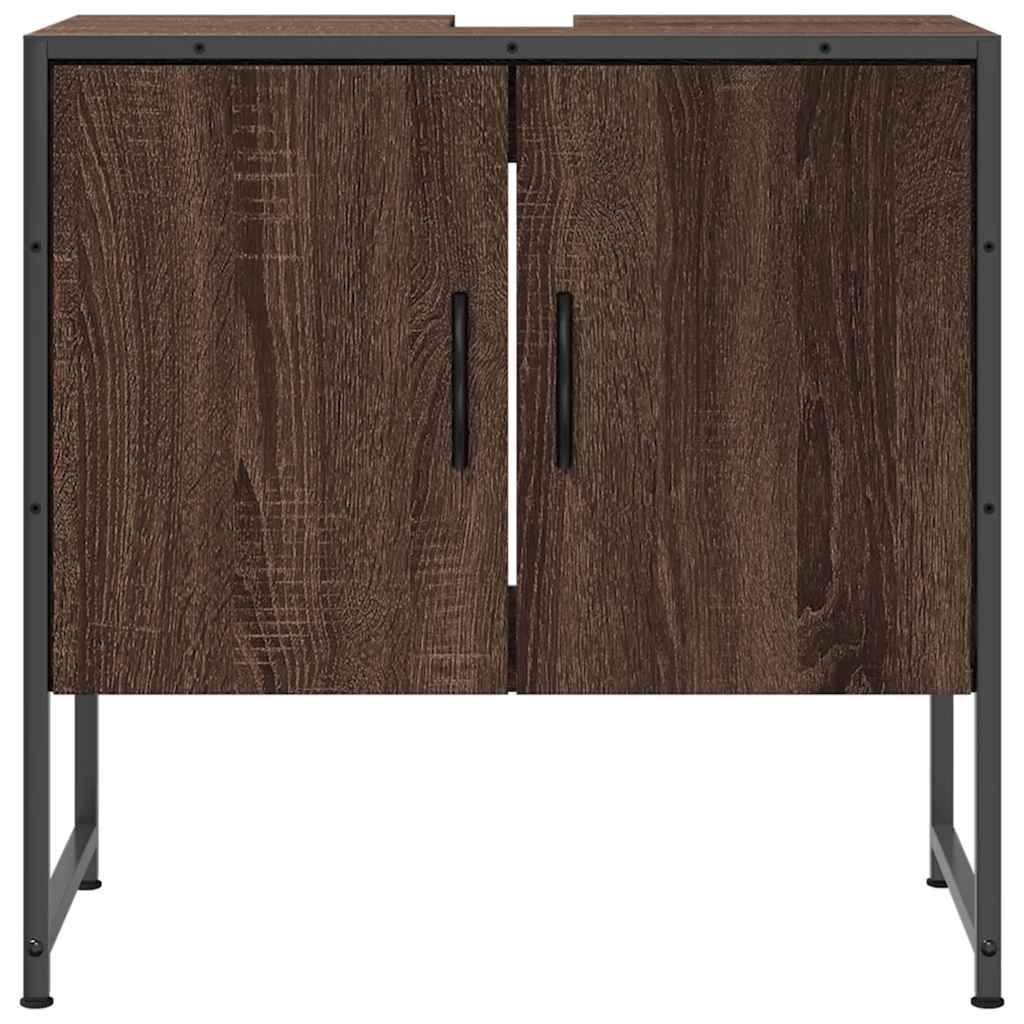 vidaXL Waschbeckenunterschrank Braun Eichen-Optik 60x33x60 cm