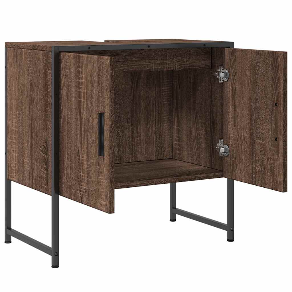 vidaXL Waschbeckenunterschrank Braun Eichen-Optik 60x33x60 cm