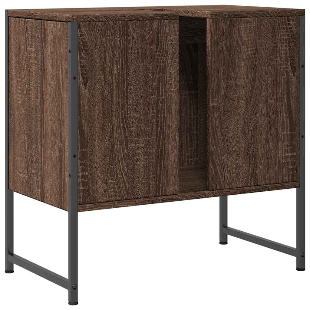 vidaXL Waschbeckenunterschrank Braun Eichen-Optik 60x33x60 cm