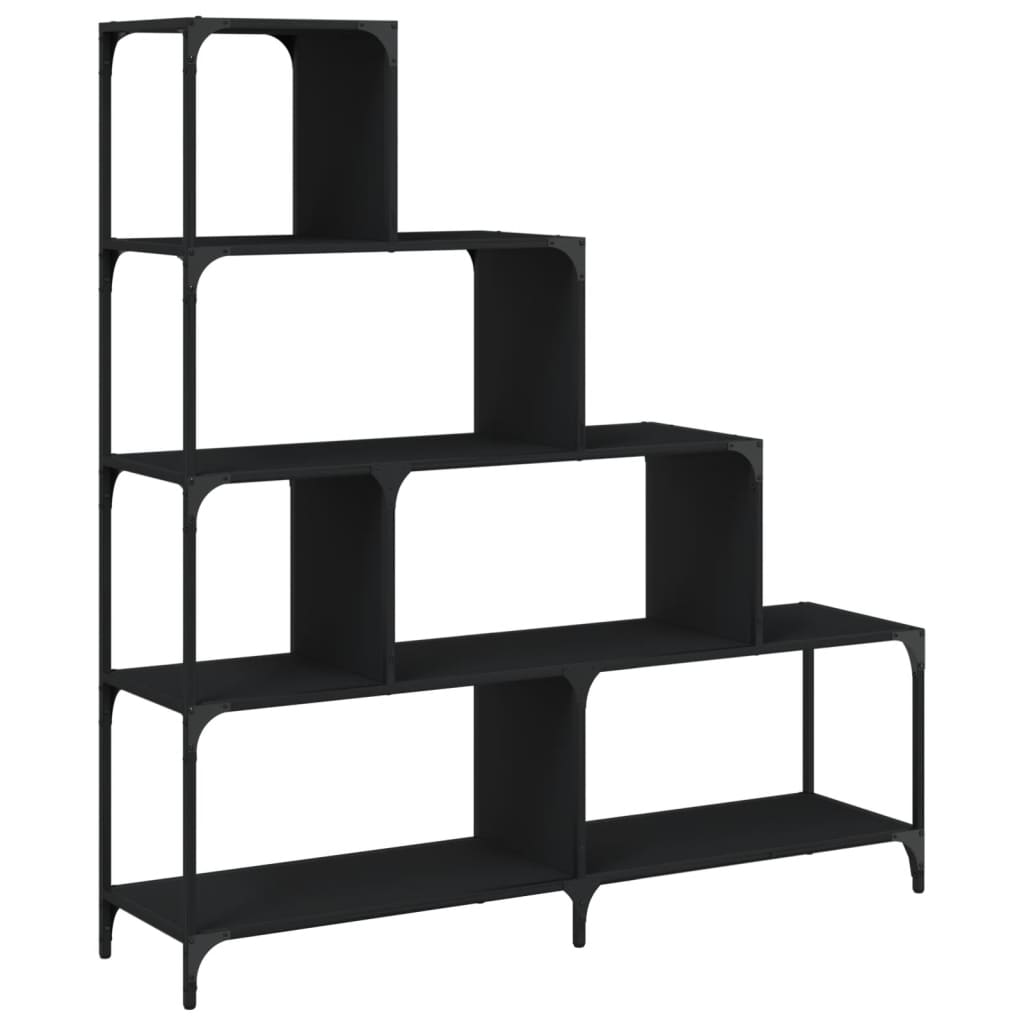 vidaXL Bücherregal 4 Etagen Schwarz 139x33,5x149 cm Holzwerkstoff