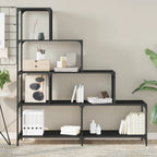 vidaXL Bücherregal 4 Etagen Schwarz 139x33,5x149 cm Holzwerkstoff