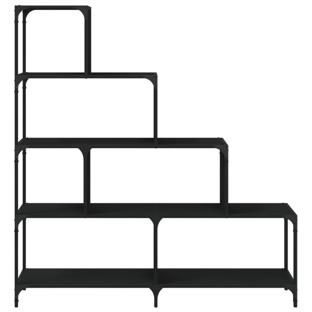 vidaXL Bücherregal 4 Etagen Schwarz 139x33,5x149 cm Holzwerkstoff