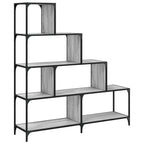 vidaXL Bücherregal 4 Etagen Grau Sonoma 139x33,5x149 cm Holzwerkstoff