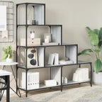 vidaXL Bücherregal 4 Etagen Grau Sonoma 139x33,5x149 cm Holzwerkstoff