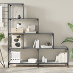vidaXL Bücherregal 4 Etagen Grau Sonoma 139x33,5x149 cm Holzwerkstoff