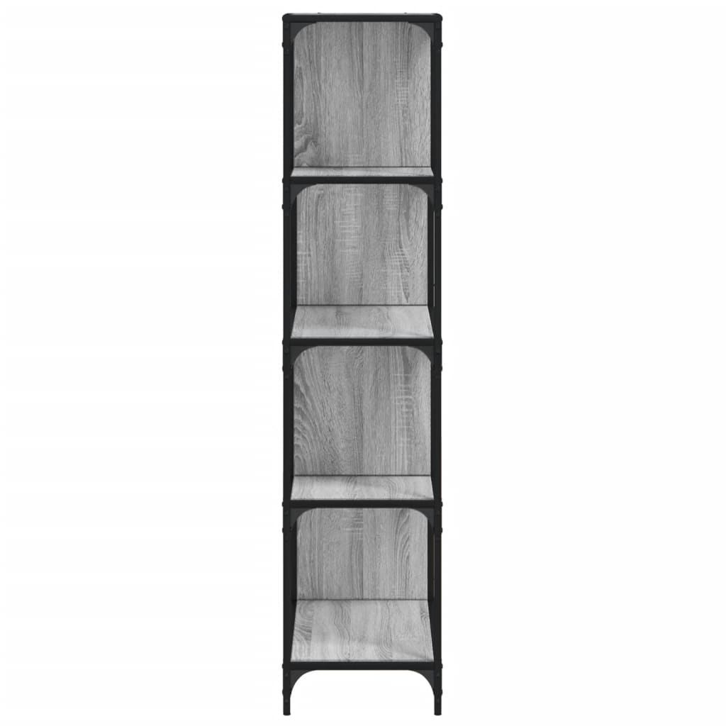vidaXL Bücherregal 4 Etagen Grau Sonoma 139x33,5x149 cm Holzwerkstoff