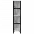 vidaXL Bücherregal 4 Etagen Grau Sonoma 139x33,5x149 cm Holzwerkstoff