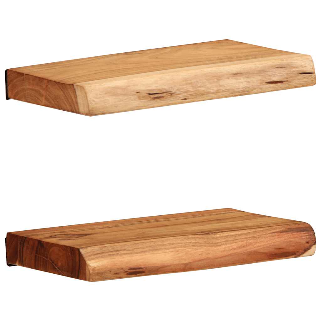 vidaXL Wandregale 2 Stk. 30x20x3,5 cm Massivholz Akazie