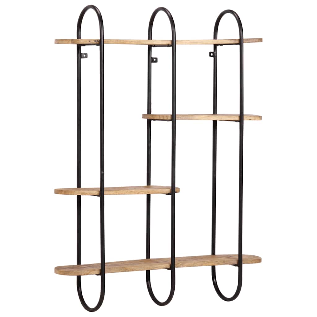 vidaXL Wandregal 90x20x116,5 cm Raues Massivholz Mango