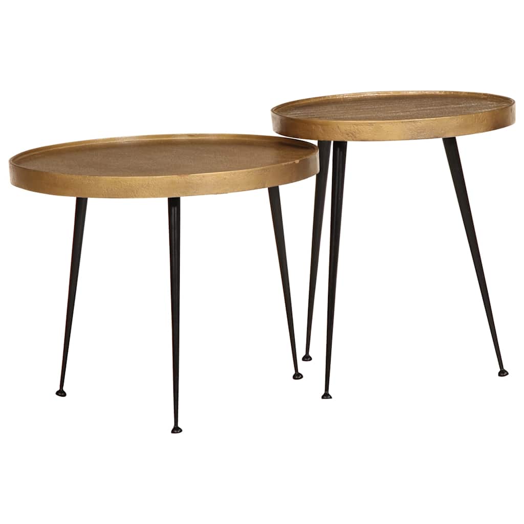 vidaXL Couchtisch 2 Stk. Golden Holzwerkstoff