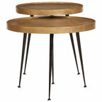vidaXL Couchtisch 2 Stk. Golden Holzwerkstoff