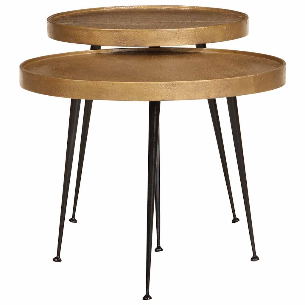 vidaXL Couchtisch 2 Stk. Golden Holzwerkstoff