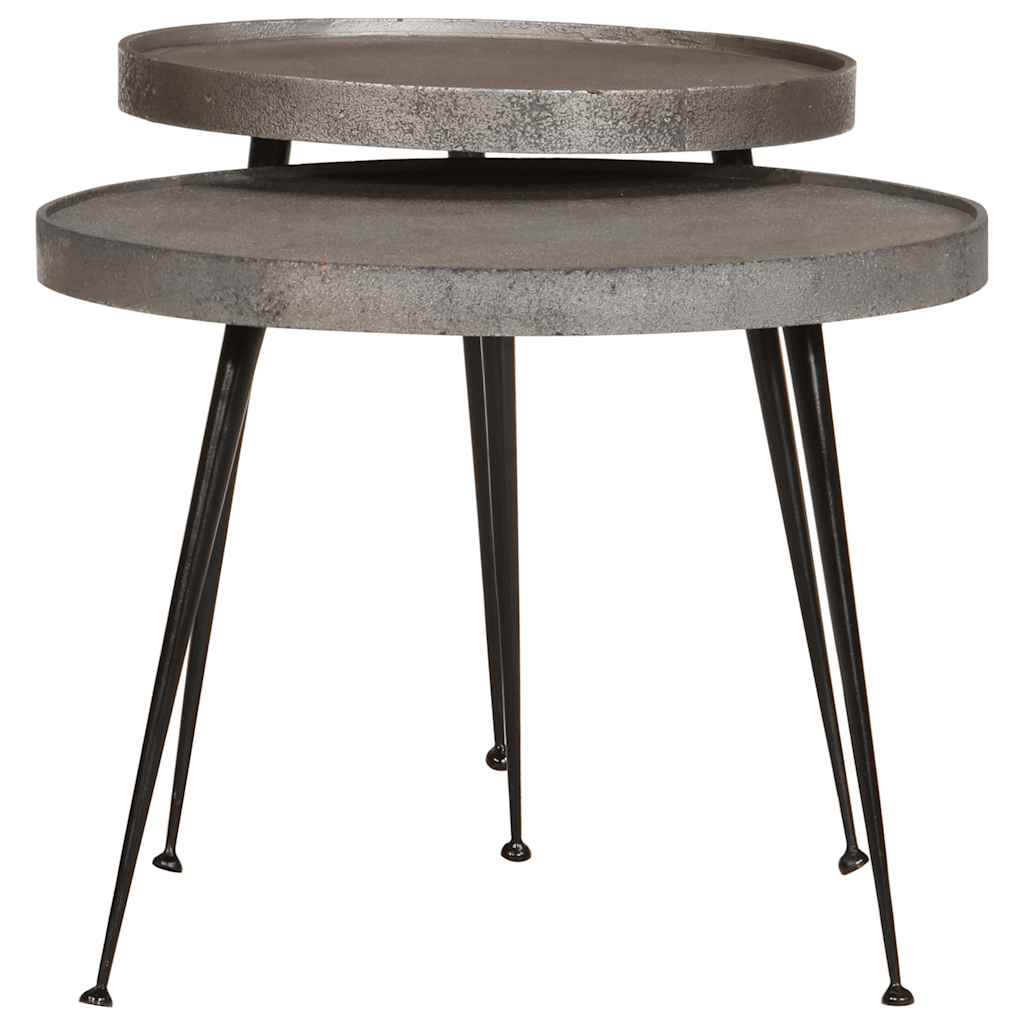 vidaXL Couchtisch 2 Stk. Silbern Holzwerkstoff